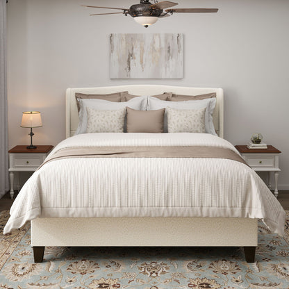 Sturdy Platform Bed Frame and a Padded Headboard