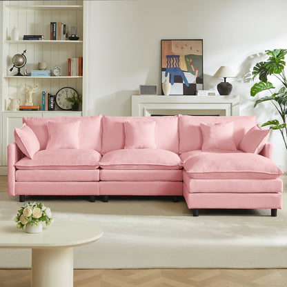 L Shaped Modular Sectional Sofa and Ottoman