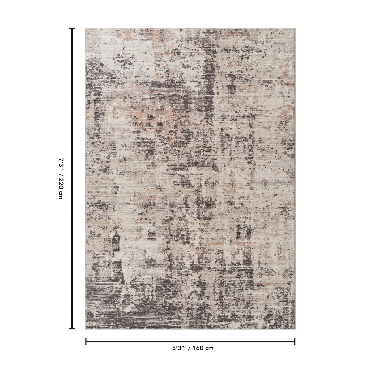 Jewel Abstract Area Rug by HouseOfZazla, durable polyester in beige gray rust tones, 5'3 x 7'3 on Tampa Home & Garden Store