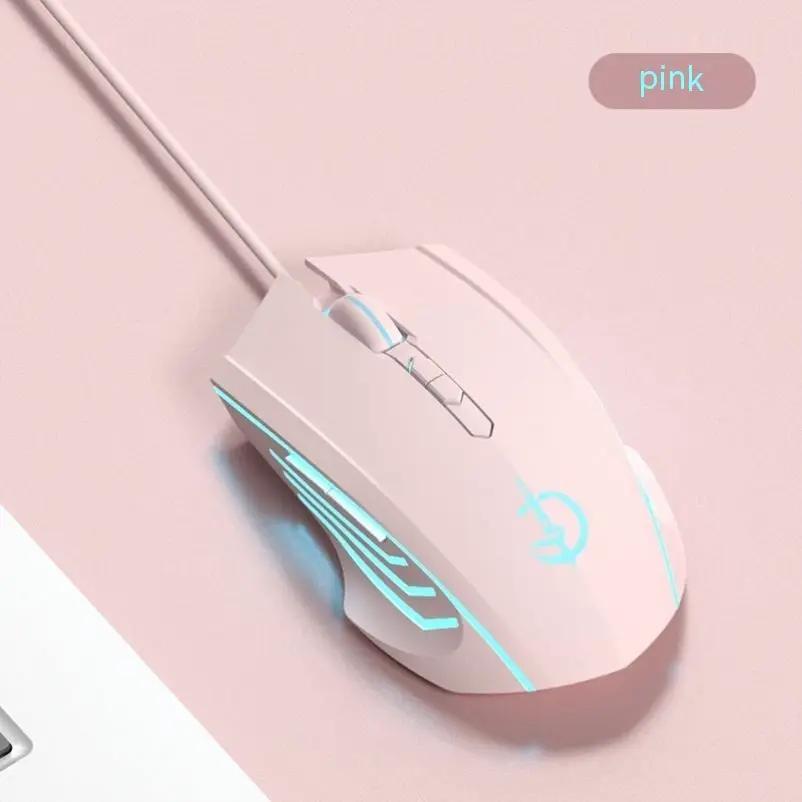 Laptop Esports Game wired mouse pink with cyan LED lighting and grips by FLIPSTYLEZLLC on Tampa Home & Garden Store