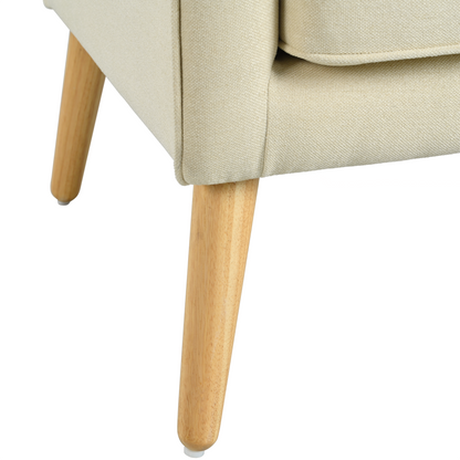 Modern Tufted Accent Chair and Solid Wood Legs