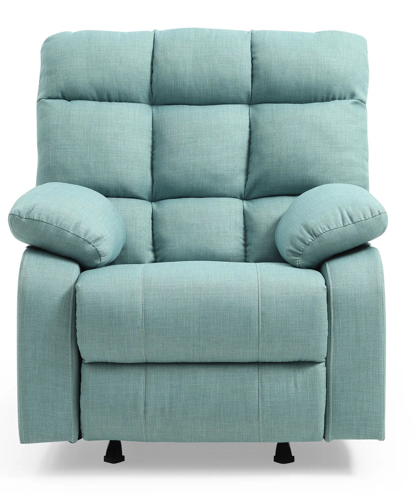 Cindy rocker recliner teal fabric with tufted back and cushioned arms by Unique Piece Furniture on Tampa Home & Garden Store