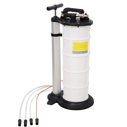 Pneumatic oil extractor pump by HouseOfZazla, white reservoir with black top and hoses on Tampa Home & Garden Store