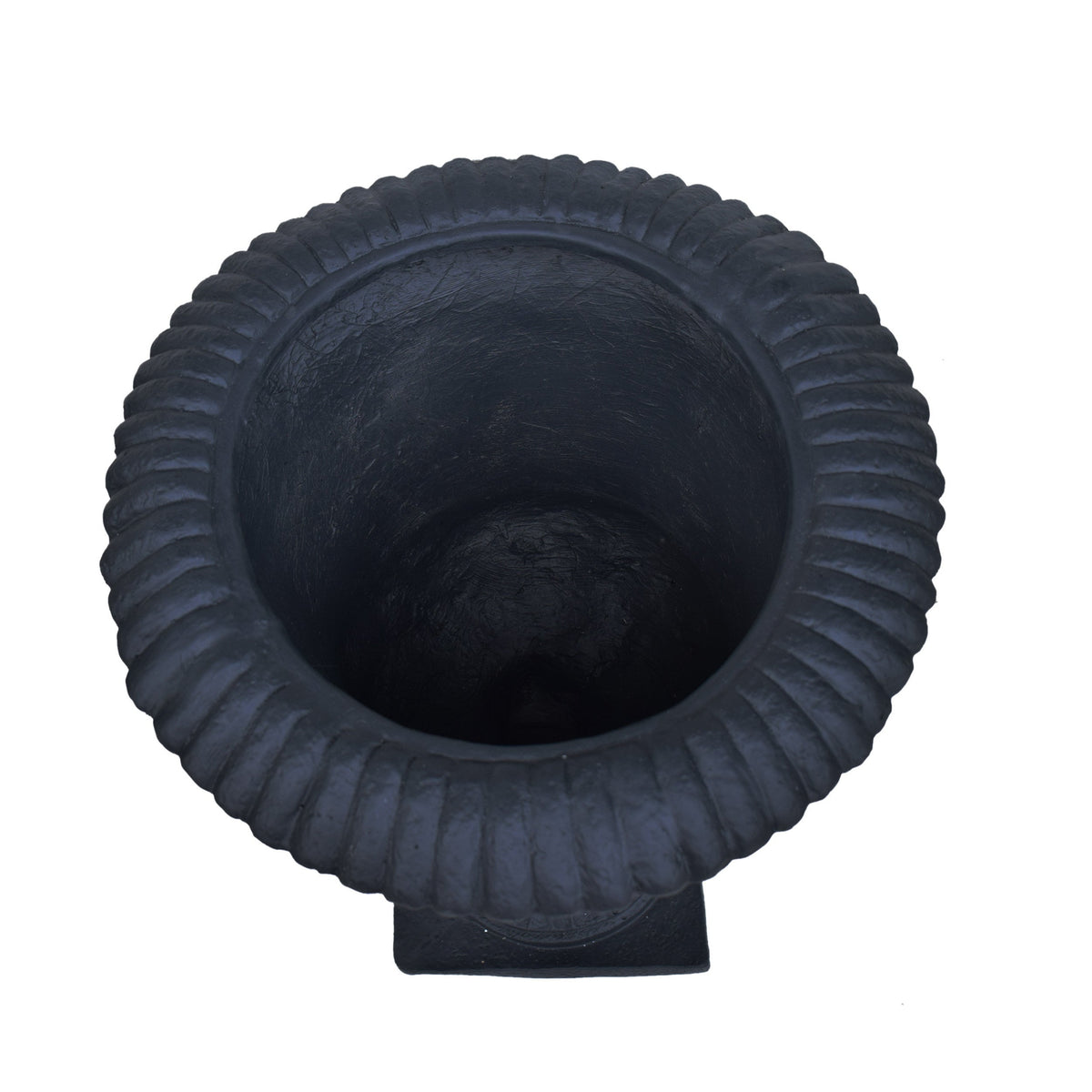 MGO Garden Urn Planter black ribbed-edge urn planter HouseOfZazla on Tampa Home & Garden Store