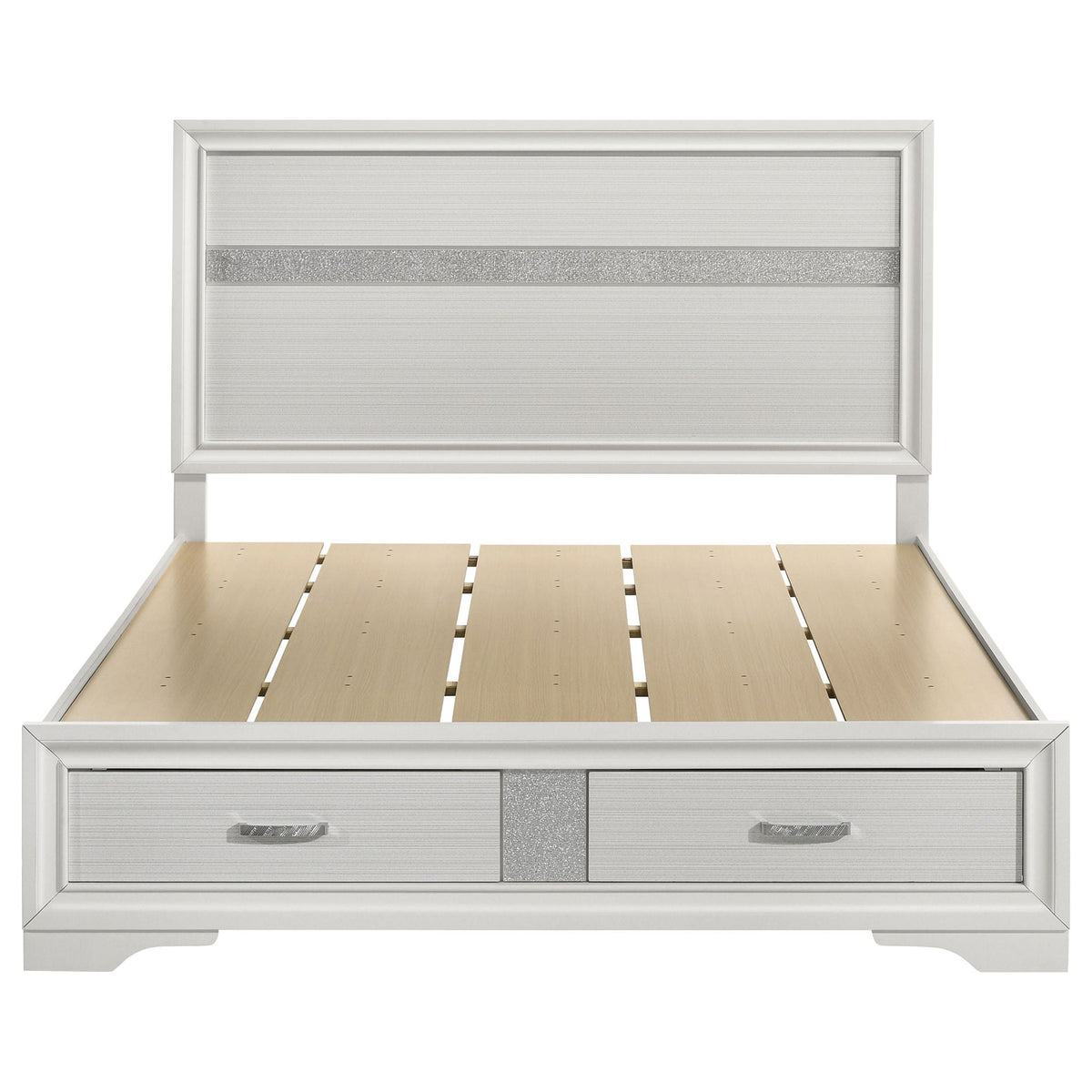 Orchid Storage Panel Bed silver finish by HouseOfZazla with drawers platform bed on Tampa Home & Garden Store
