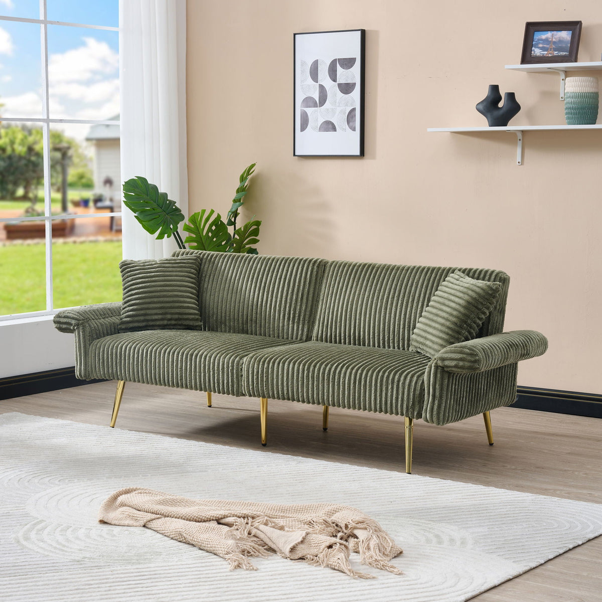 Luxury Foldable Double Sofa and Bed Frame