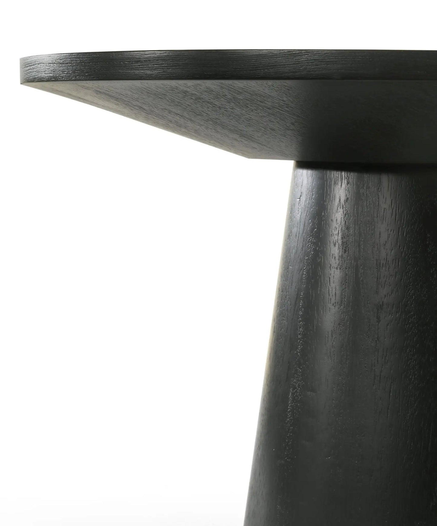 Jasper Round Table In Ebony Finish and Wood Grain
