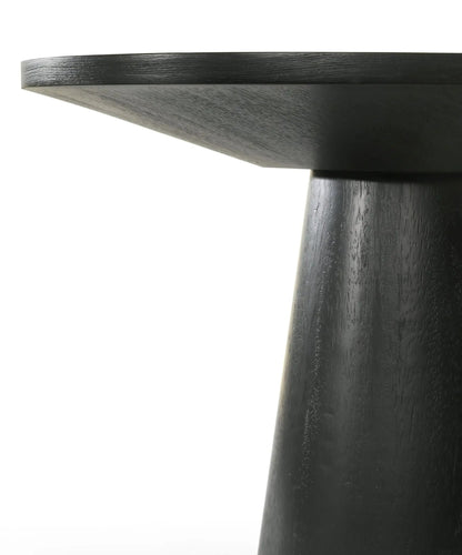 Jasper Round Table In Ebony Finish and Wood Grain