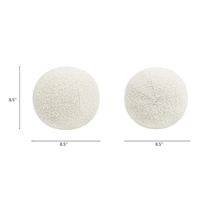 Luna Round Sphere Throw Pillow by Unique Piece Furniture, cream boucle, 2-pack, 8.5-inch on Tampa Home & Garden Store