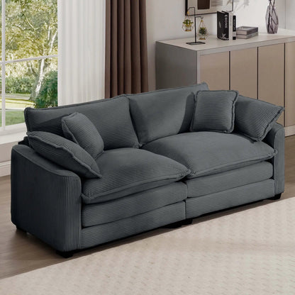 Modern 2 Seater Loveseat with 4 Pillows Elegance
