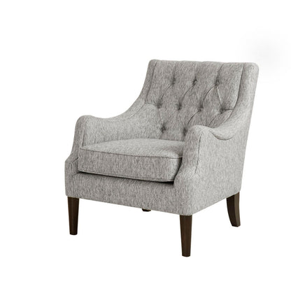 Button tufted accent armchair gray with removable cushion, HouseOfZazla wooden legs on Tampa Home & Garden Store