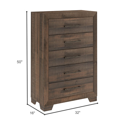 6 Drawer Wooden Dresser Brown finish with metal bar pulls by HouseOfZazla on Tampa Home & Garden Store