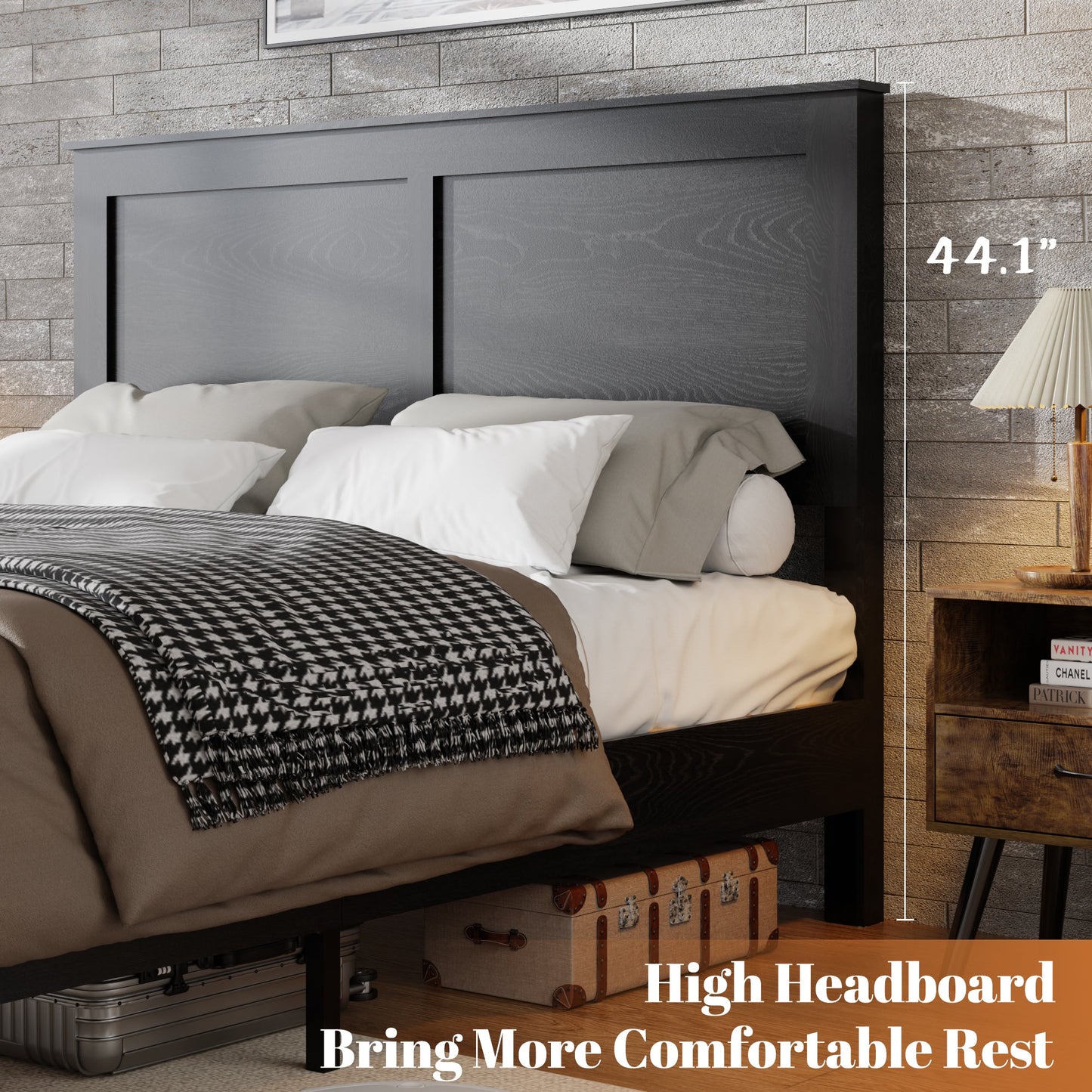 Full Size Sturdy Wooden Platform Bed Frame