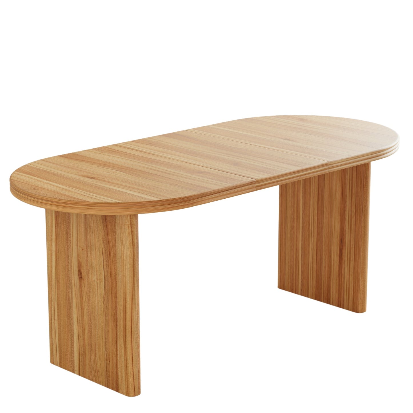 Modern Extendable Dining Table with Removable Extension Leaves in natural wood, oval top on Tampa Home & Garden Store