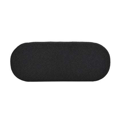 Fuji Upholstered Oval Storage Bench black fabric by HouseOfZazla on Tampa Home & Garden Store