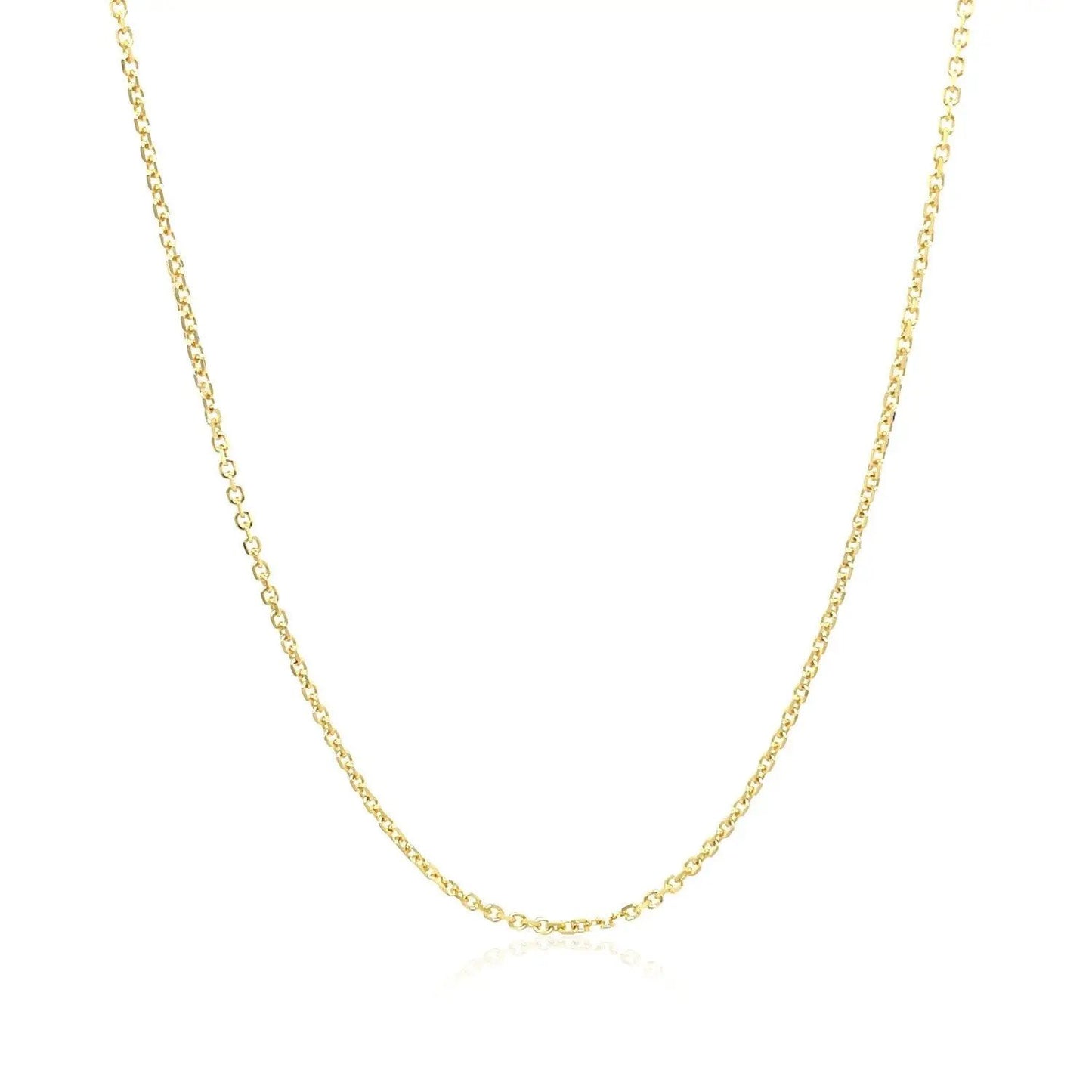 10k yellow gold diamond-cut cable link chain necklace, 1.10 mm width on Tampa Home & Garden Store