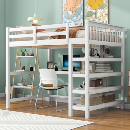 Loft Bed With Storage Shelf And Under Bed Desk white finish builtin desk & shelf HouseOfZazla on Tampa Home & Garden Store