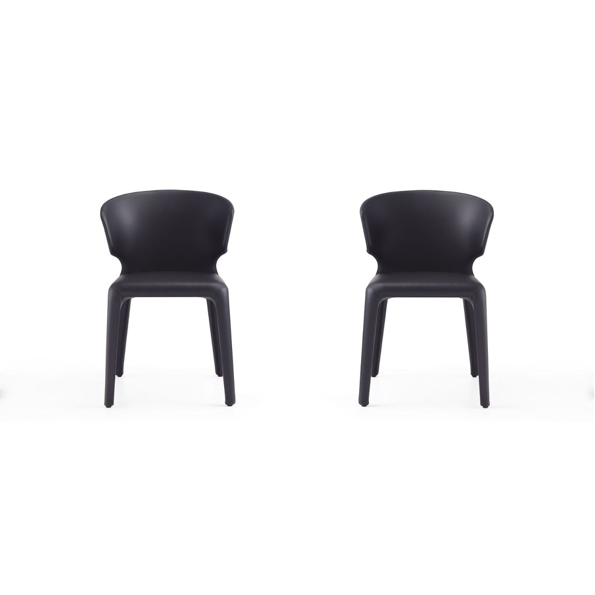 Conrad dining chair set of 2 black molded seats with metal frames by HouseOfZazla on Tampa Home & Garden Store