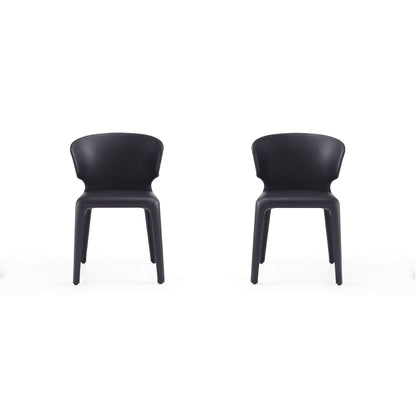 Conrad dining chair set of 2 black molded seats with metal frames by HouseOfZazla on Tampa Home & Garden Store