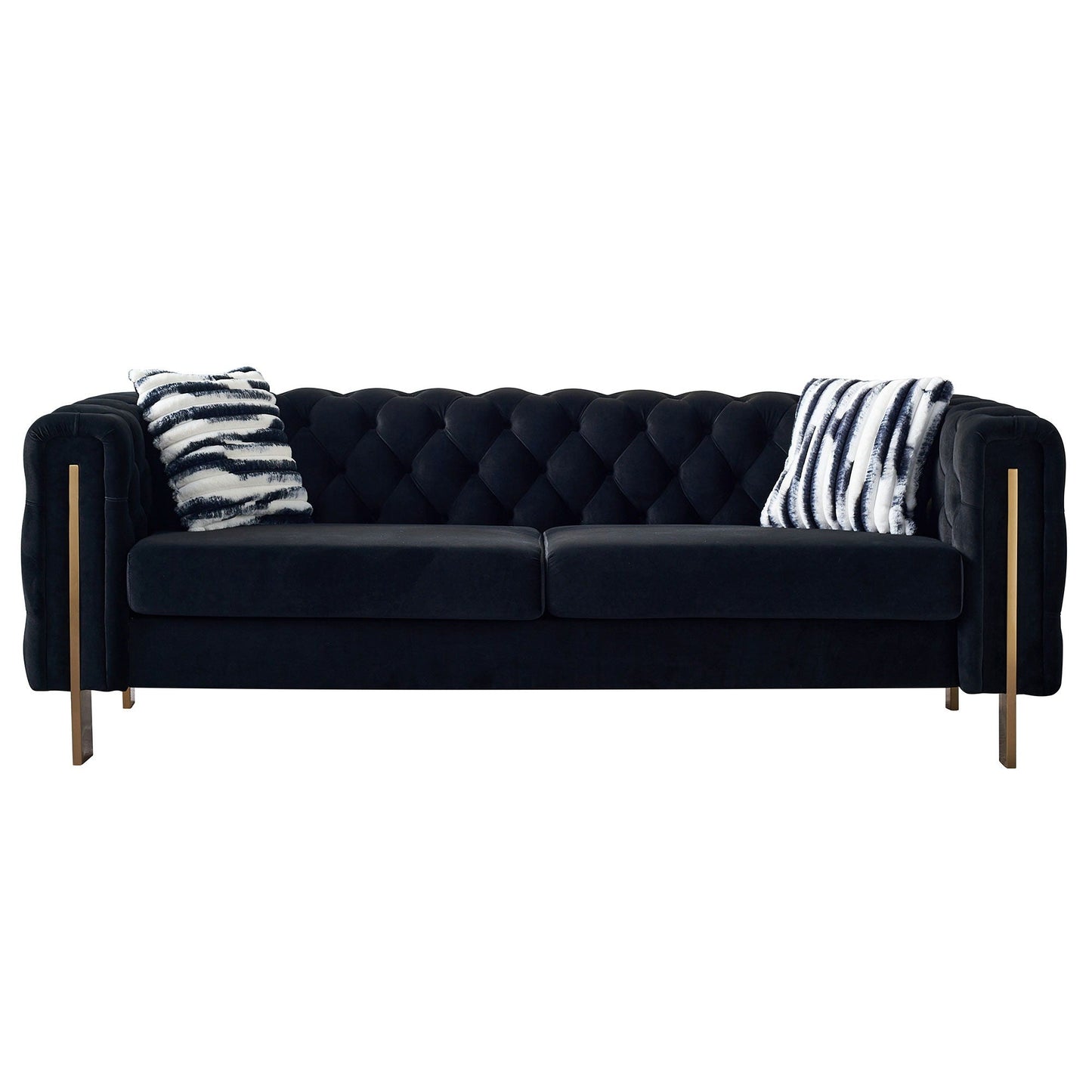 Modern Chesterfield Tufted Sofa and Metal Legs