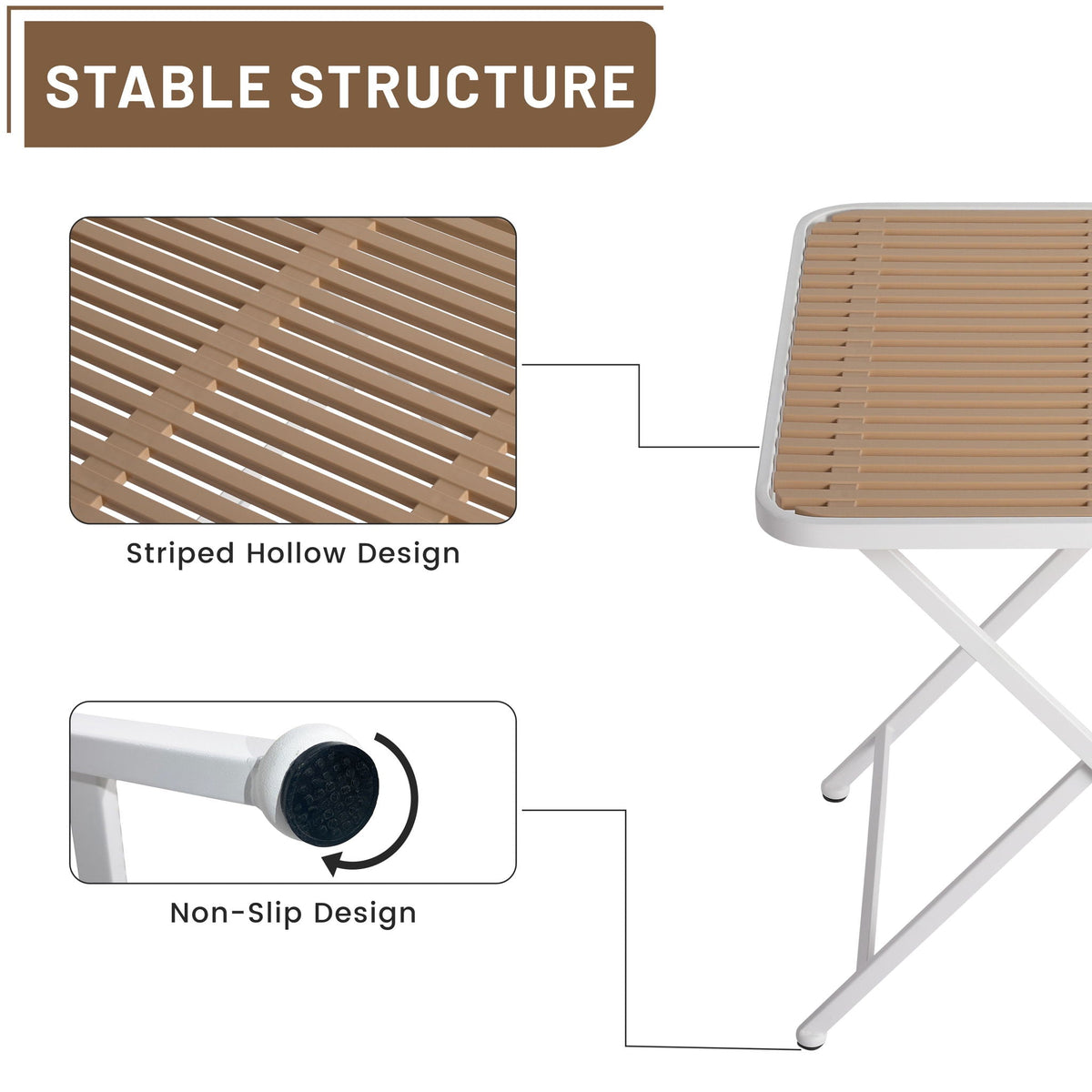 HouseOfZazla 5-piece yellow outdoor dining set with folding table and slatted top on Tampa Home & Garden Store