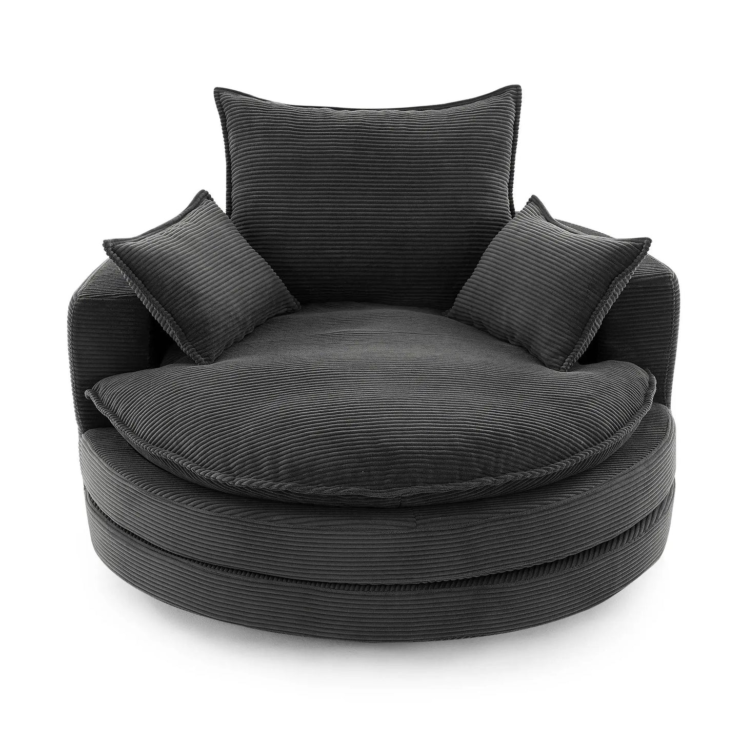 360 Degree Swivel Barrel Chair with Dual Cushions