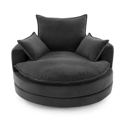 360 Degree Swivel Barrel Chair with Dual Cushions