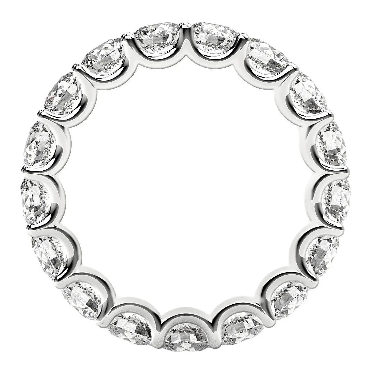 Round-cut lab-grown diamond eternity ring in 14k white gold, 3 cttw FG/VS2 on Tampa Home & Garden Store