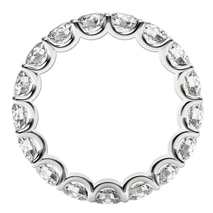 Round-cut lab-grown diamond eternity ring in 14k white gold, 3 cttw FG/VS2 on Tampa Home & Garden Store
