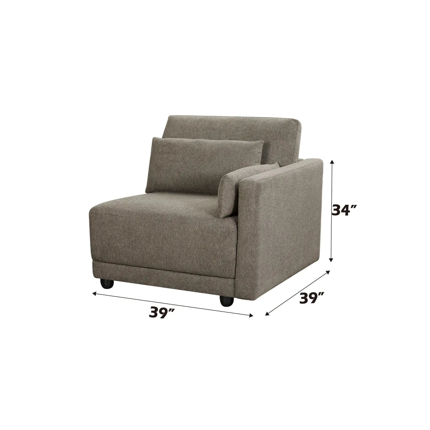 Rylie modular sectional sofa with toss pillows in taupe fabric by Unique Piece Furniture on Tampa Home & Garden Store