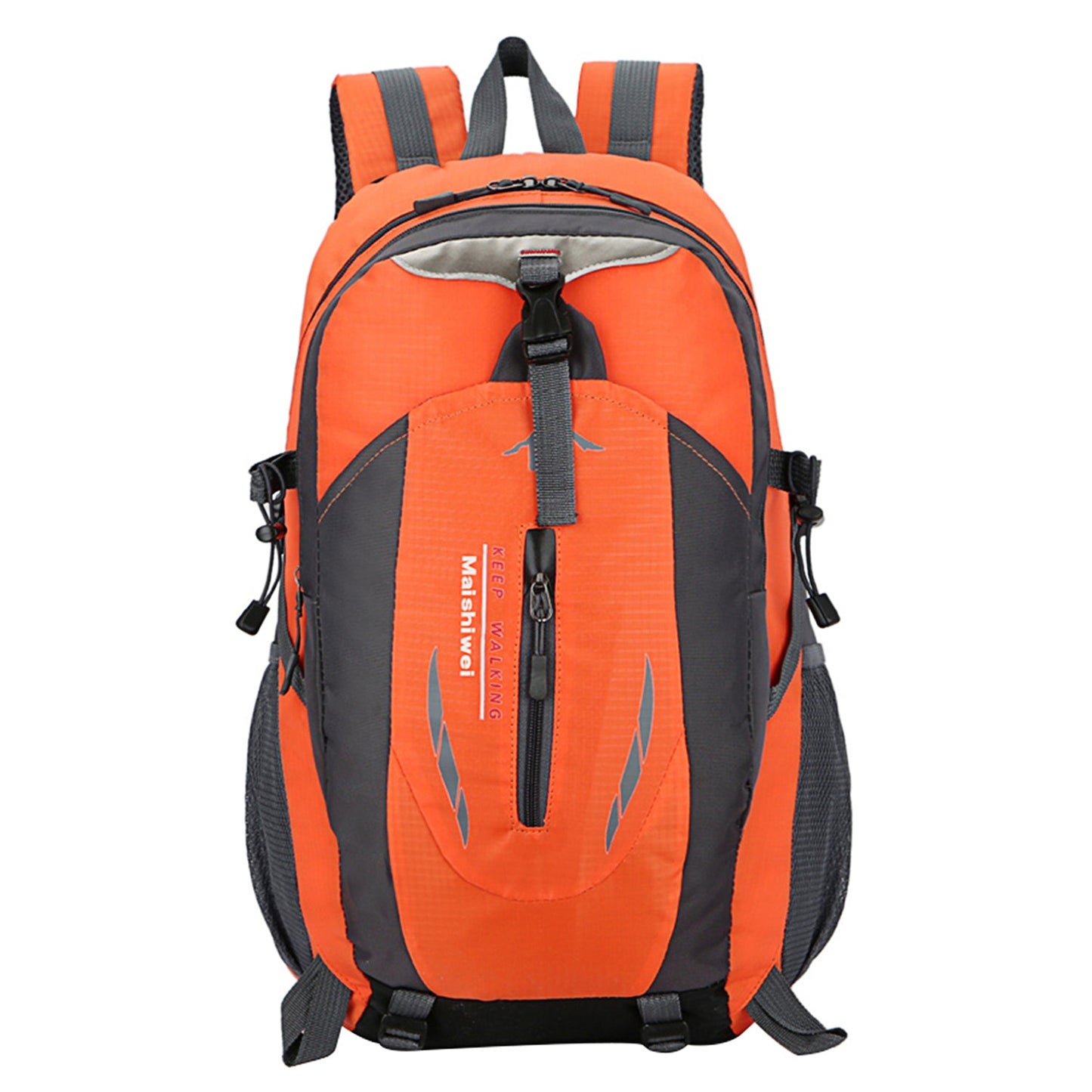 36L outdoor backpack GemGear waterproof daypack in orange and gray with front zipper pocket on Tampa Home & Garden Store