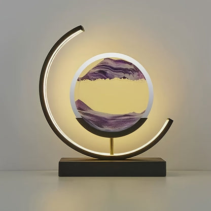 Sandscape Hourglass Table Lamp – Moving Sand Art LED Gift Light for Decor