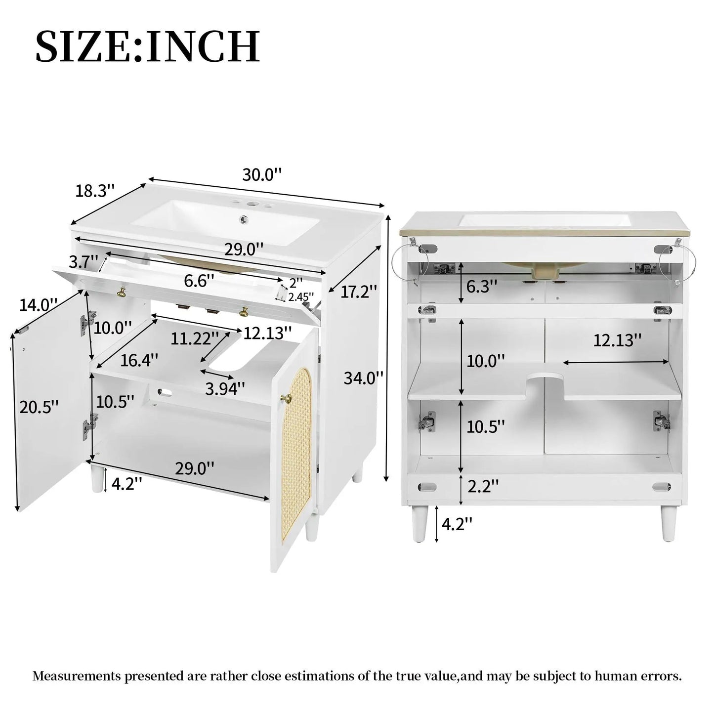 Modern Bathroom Vanity with Sink and Shelf