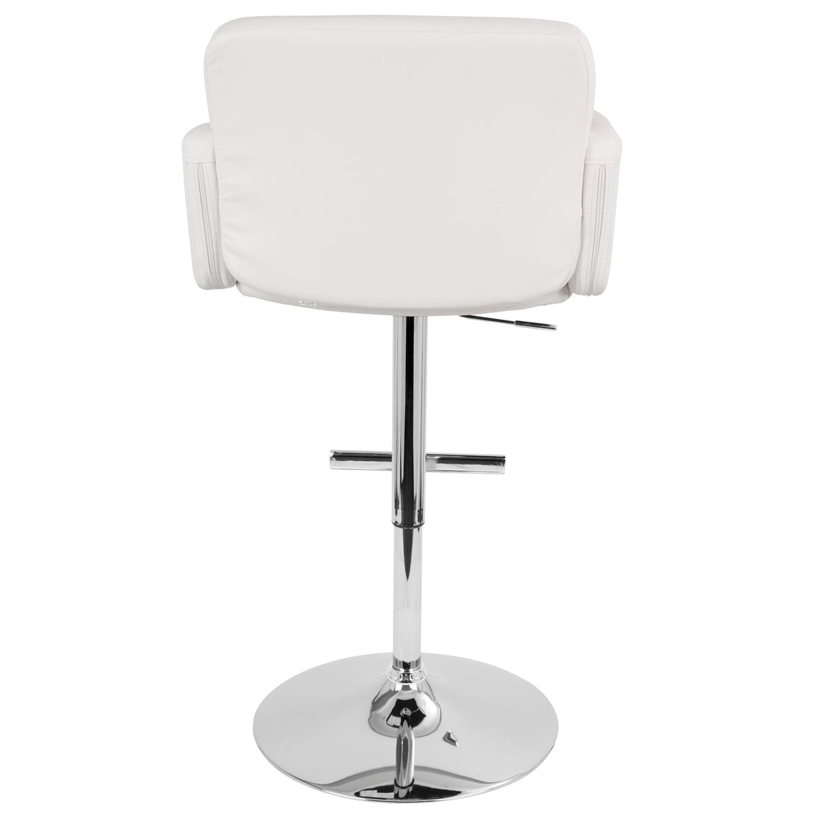 White bar-height swivel stool with padded seat, chrome base, HouseOfZazla on Tampa Home & Garden Store