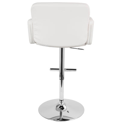 White bar-height swivel stool with padded seat, chrome base, HouseOfZazla on Tampa Home & Garden Store