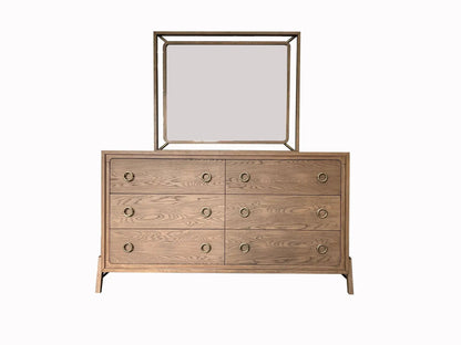 Mirror Light Brown Finish for Dresser Mounted