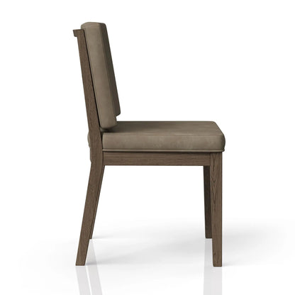 Soft Back Chair Set of 2 in Light Brown Finish