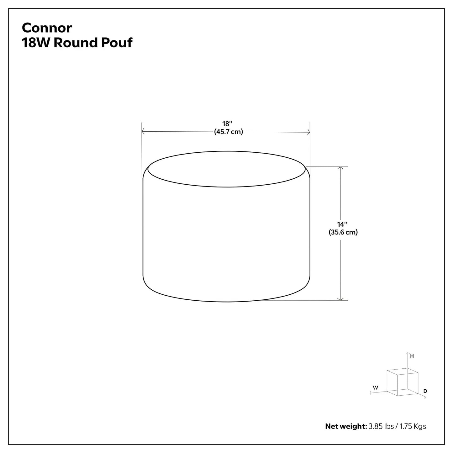 Connor Handcrafted Round Pouf, white, 18 in diameter, accent pouf by Unique Piece Furniture on Tampa Home & Garden Store