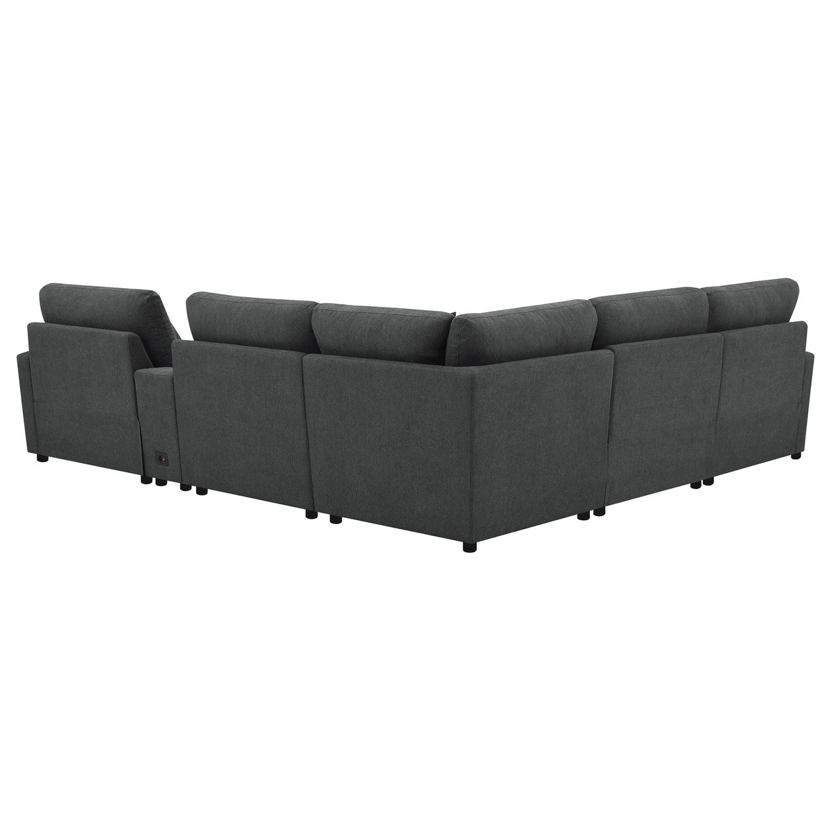 Hollander 6-piece modular power reclining sectional in dark gray fabric on Tampa Home & Garden Store