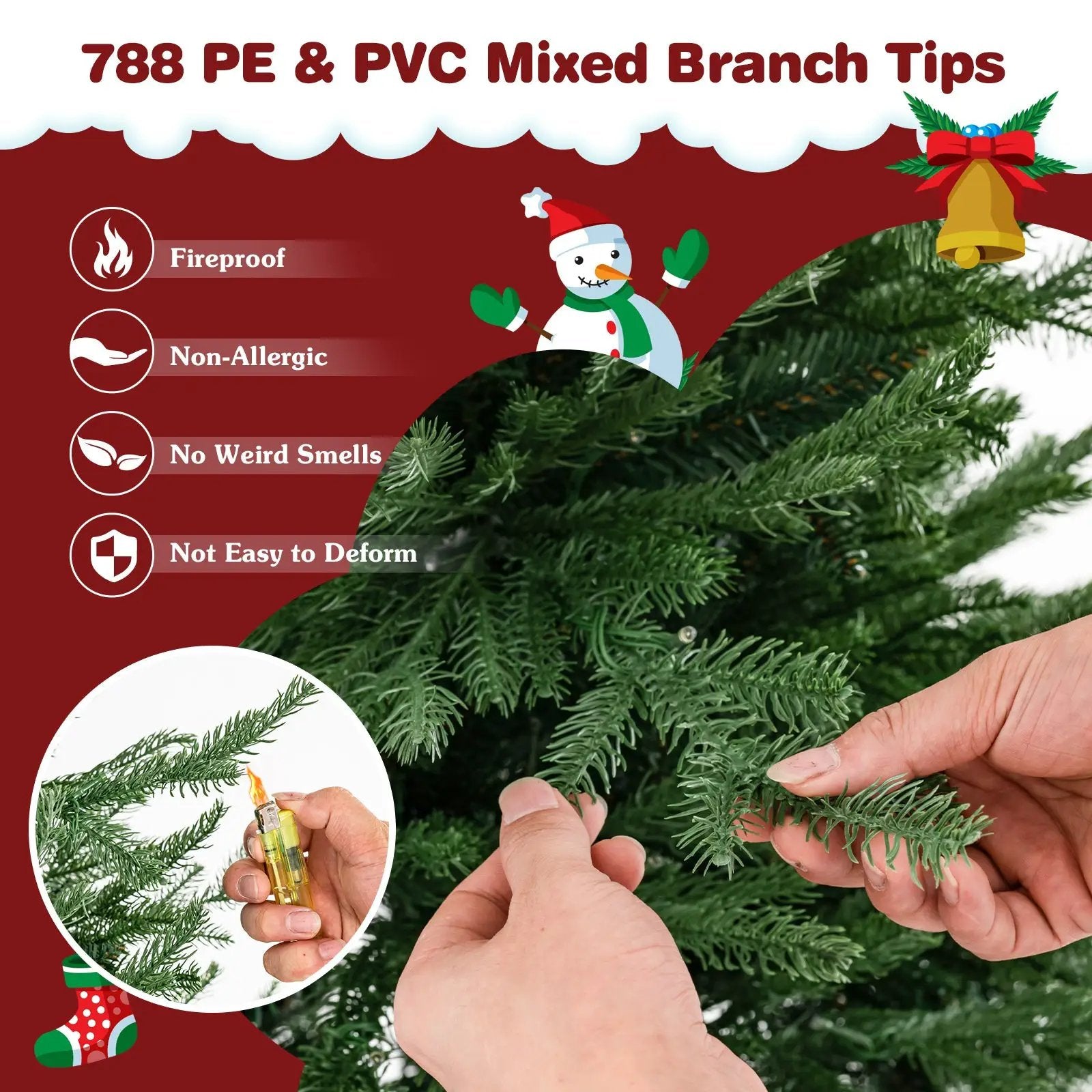 Pre-lit Christmas Tree DirectDeals, 280 warm white LEDs, 8 lighting modes on Tampa Home & Garden Store