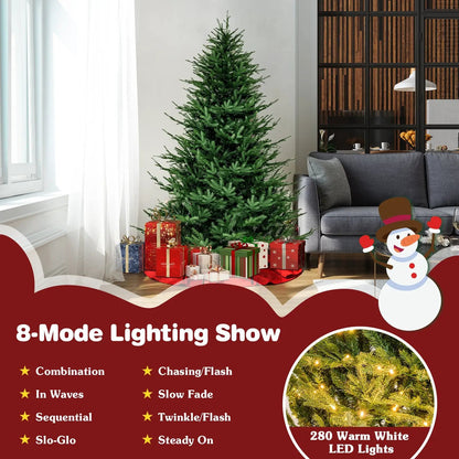 Pre-lit Christmas Tree by DirectDeals with 280 warm white LEDs and 8 lighting modes on Tampa Home & Garden Store