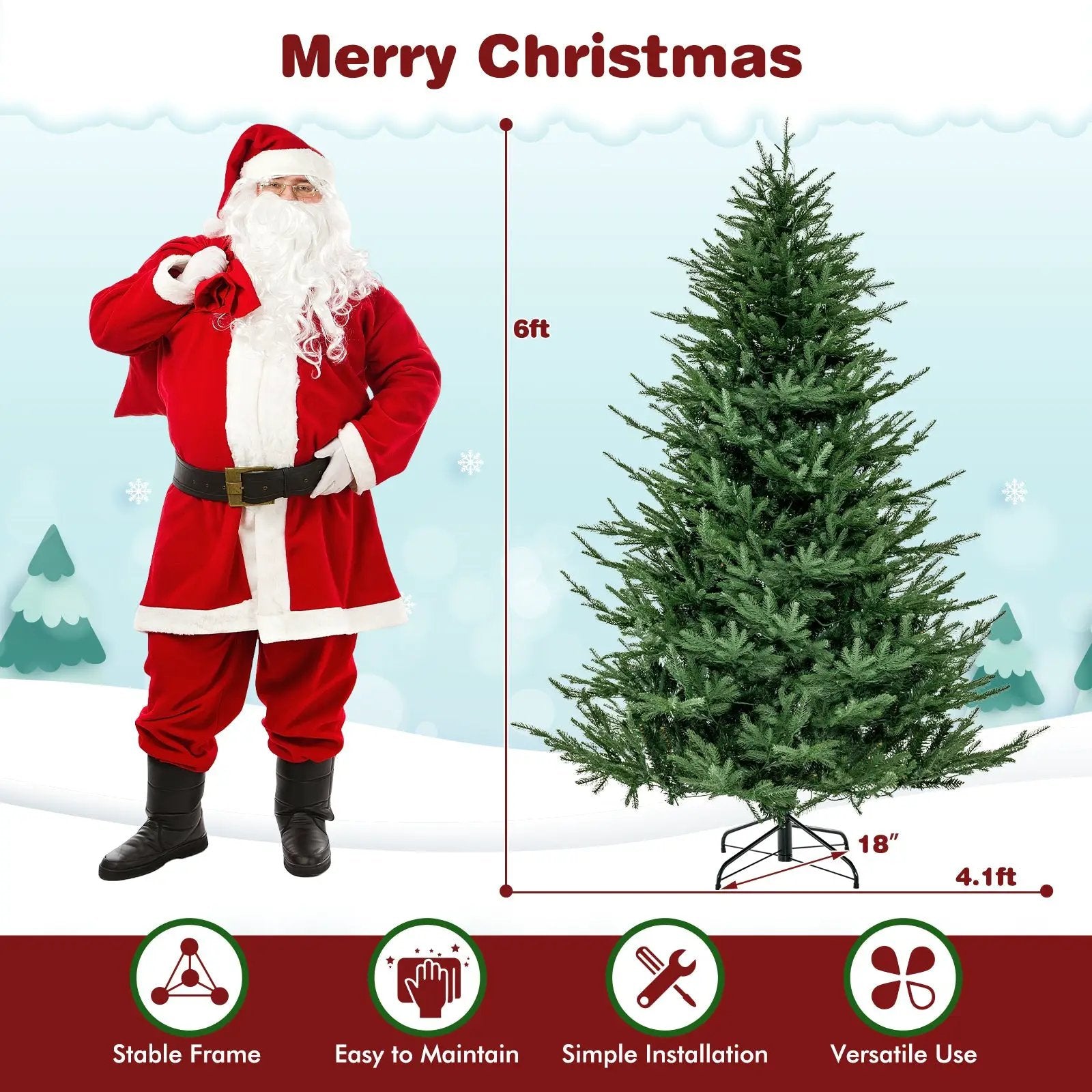 DirectDeals 6ft pre-lit Christmas tree with 280 warm white LEDs and 8 lighting modes on Tampa Home & Garden Store