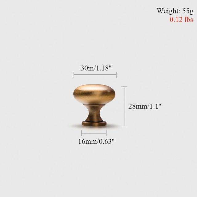 Brushed bronze cabinet knob 6pc set; Nordic modern glam, 30mm dia, 28mm height, 16mm base on Tampa Home & Garden Store