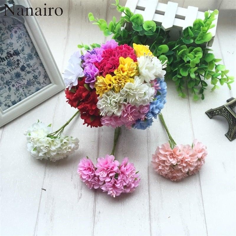 6pcs Silk Stamen Artificial Flower Bouquet multicolor wedding decoration Stevvex on Tampa Home & Garden Store