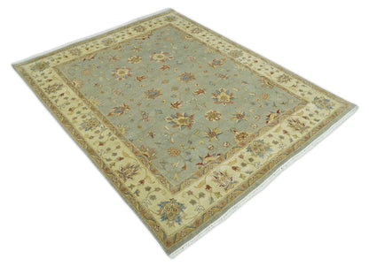Alfombra antigua de lana tradicional persa vintage, fina, anudada a mano, de 15 x 20 cm, en plata y marfil | AGR30