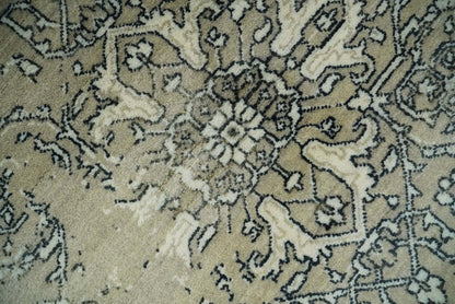 6x9 Fine Hand Knotted Beige and Black Traditional Vintage Persian Style Antique Wool Rug | AGR4 - Tampa Home & Garden Store