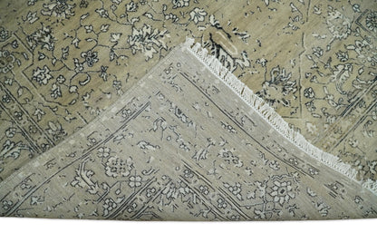6x9 Fine Hand Knotted Beige and Black Traditional Vintage Persian Style Antique Wool Rug | AGR4 - Tampa Home & Garden Store