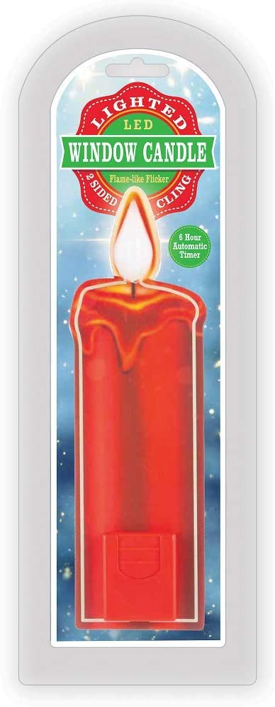 7.5 Inch LED Candle Window Cling - Red - Tampa Home & Garden Store