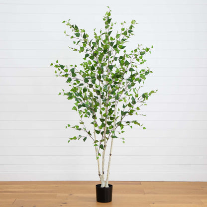 7’ Artificial Birch Tree with Real Touch Leaves - Tampa Home & Garden Store