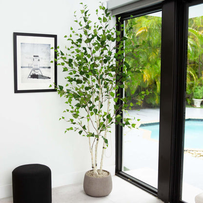 7’ Artificial Birch Tree with Real Touch Leaves - Tampa Home & Garden Store
